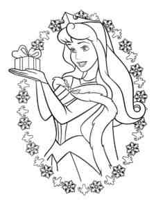 Aurora received a gift coloring page