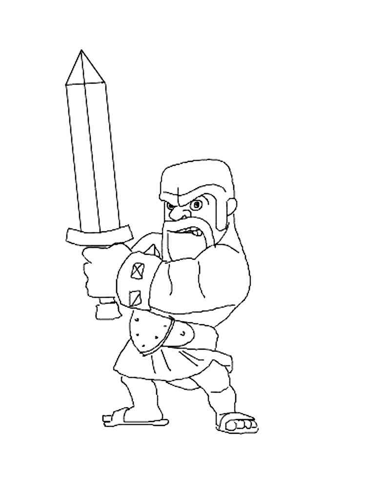 Barbarian Clash Royale coloring page