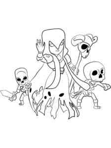 Witch and Skeletons Clash Royale coloring page
