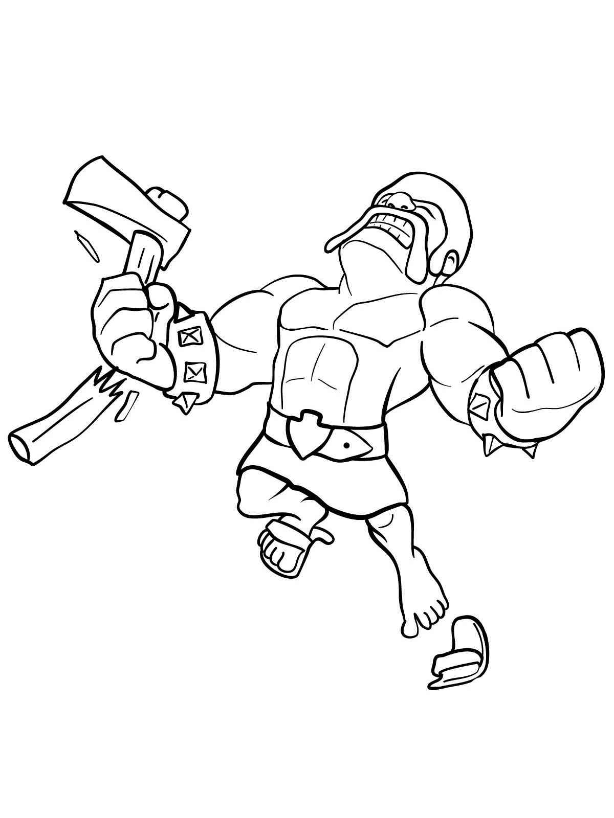 Barbarian with Axe Clash Royale coloring page