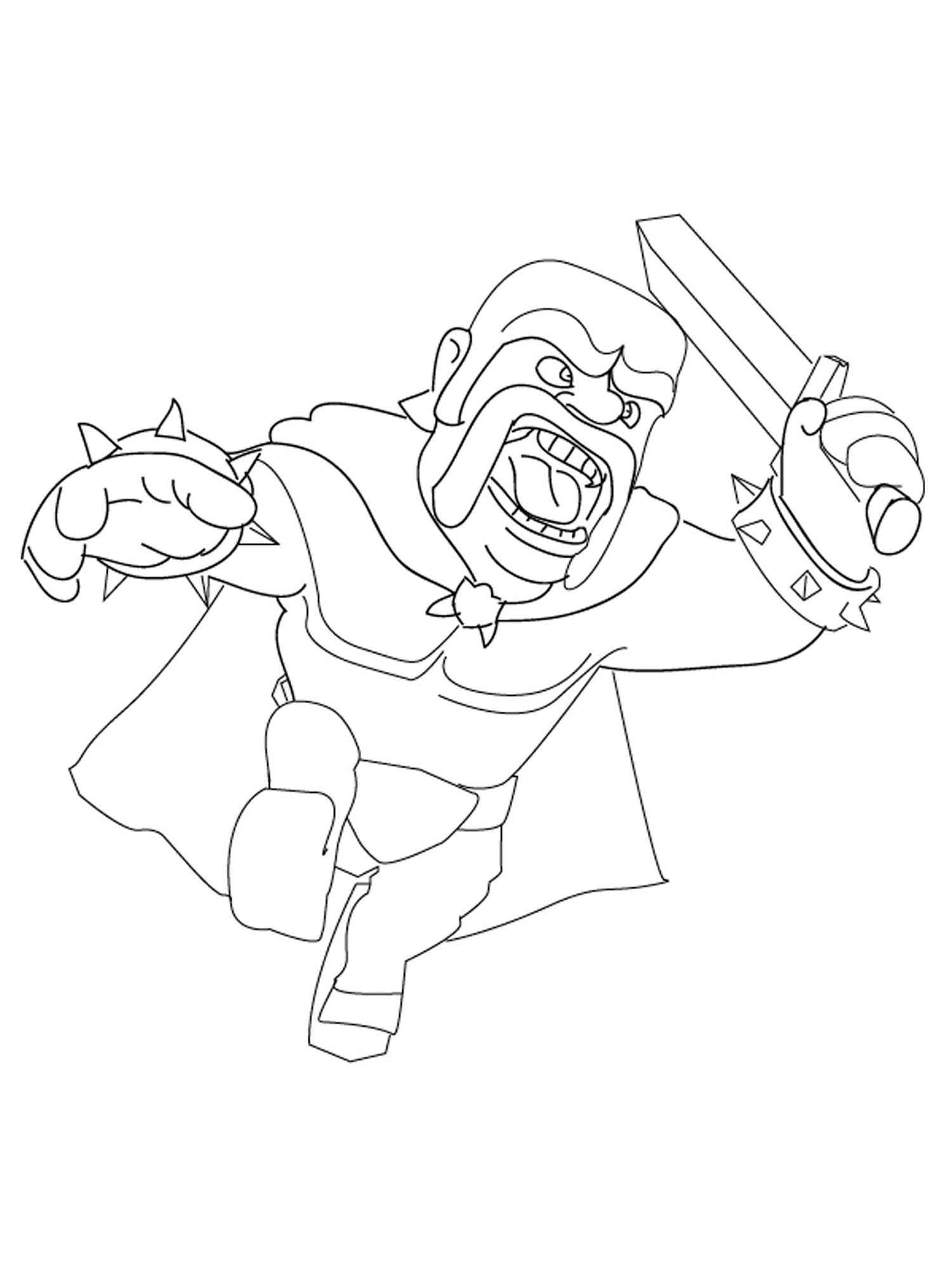 Barbarian with Sword Clash Royale coloring page