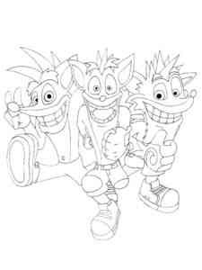 Funny Crash Bandicoots coloring page