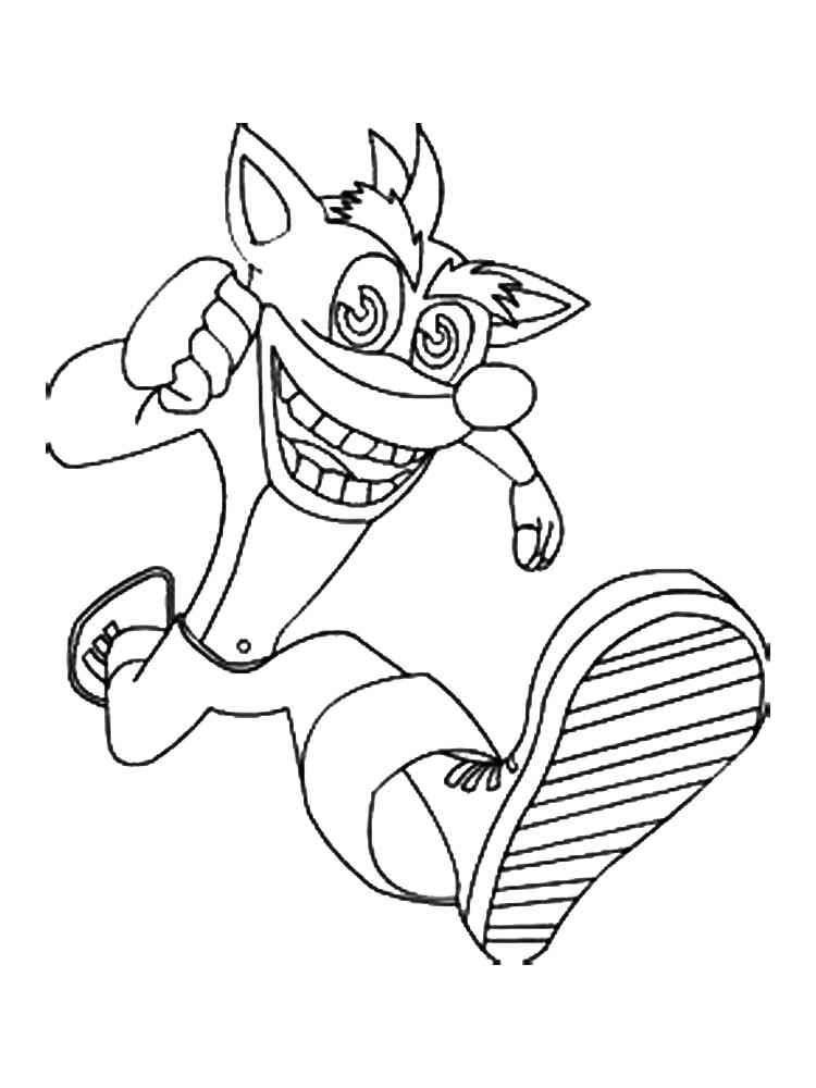 Crash Bandicoot Runs coloring page