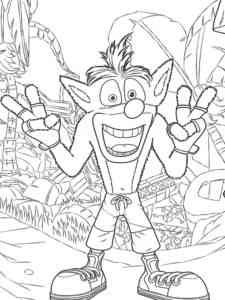 Happy Crash Bandicoot 2 coloring page