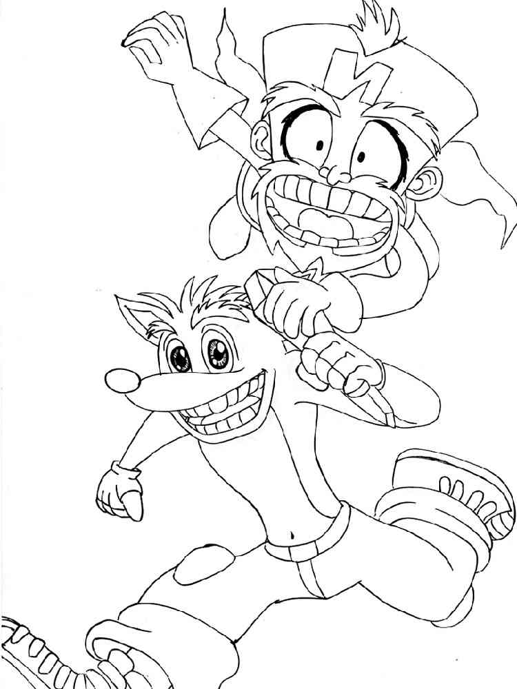 Crash Bandicoot and Neo Cortex coloring page