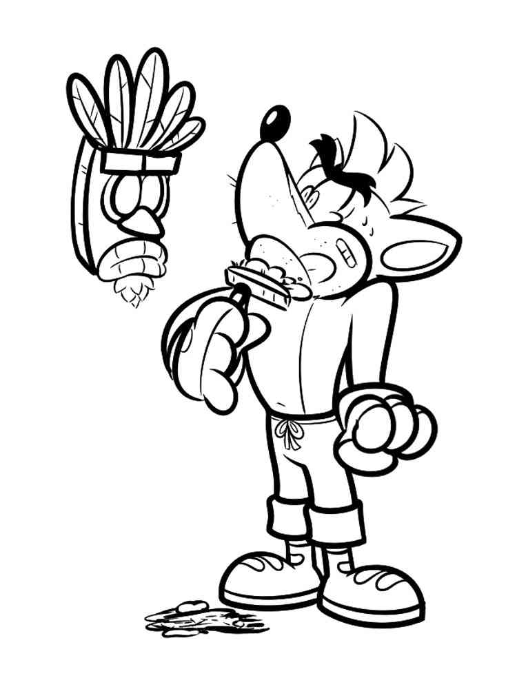 Aku Aku and Crash Bandicoot coloring page