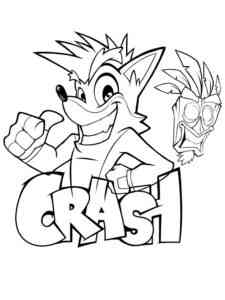 Cute Crash Bandicoot coloring page