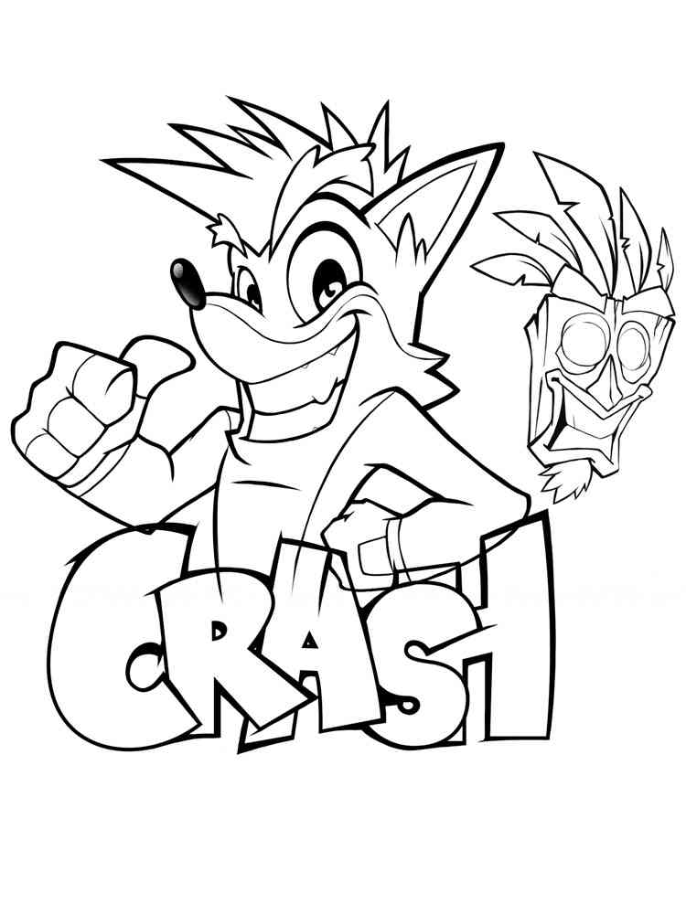 Cute Crash Bandicoot coloring page