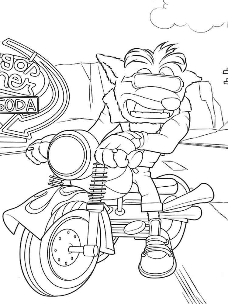 Crunch Bandicoot coloring page