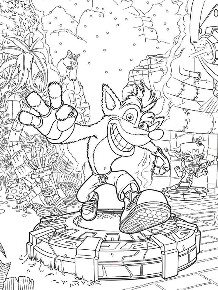 Crash Bandicoot: On the Run! coloring page