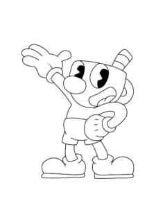 Happy Cuphead coloring page