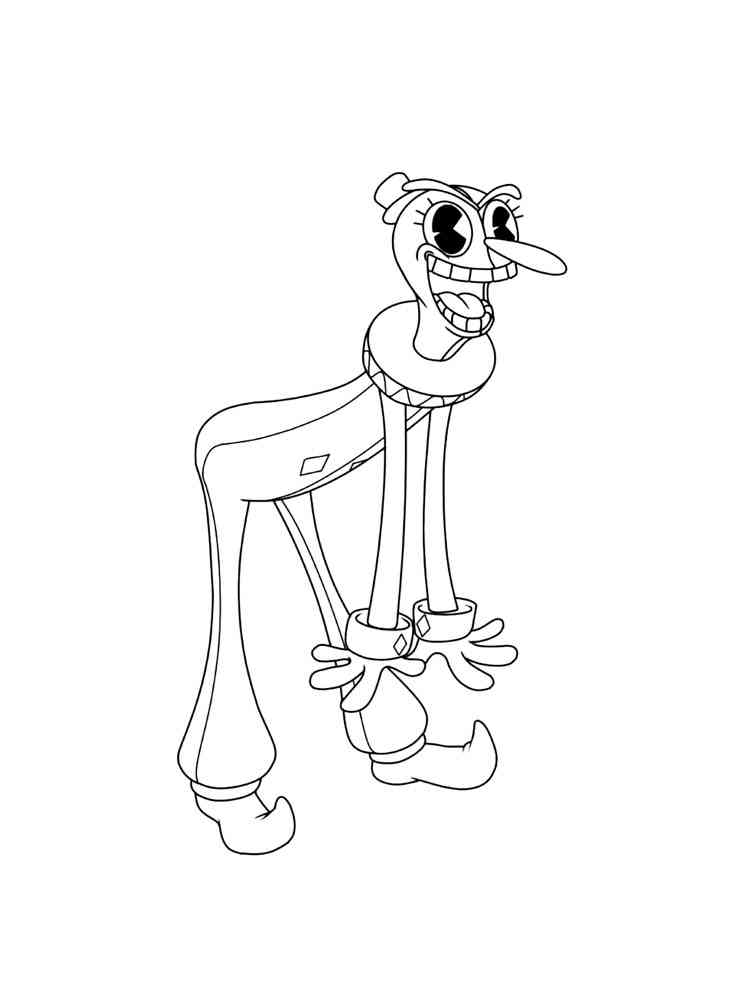 Beppi The Clown from Cuphead coloring page