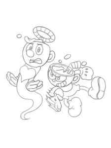 Angry Cuphead coloring page