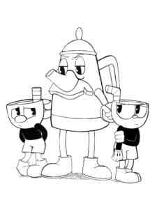 Cuphead Characters 2 coloring page