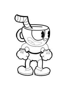 Cute Cuphead coloring page