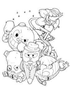 Cuphead Characters coloring page