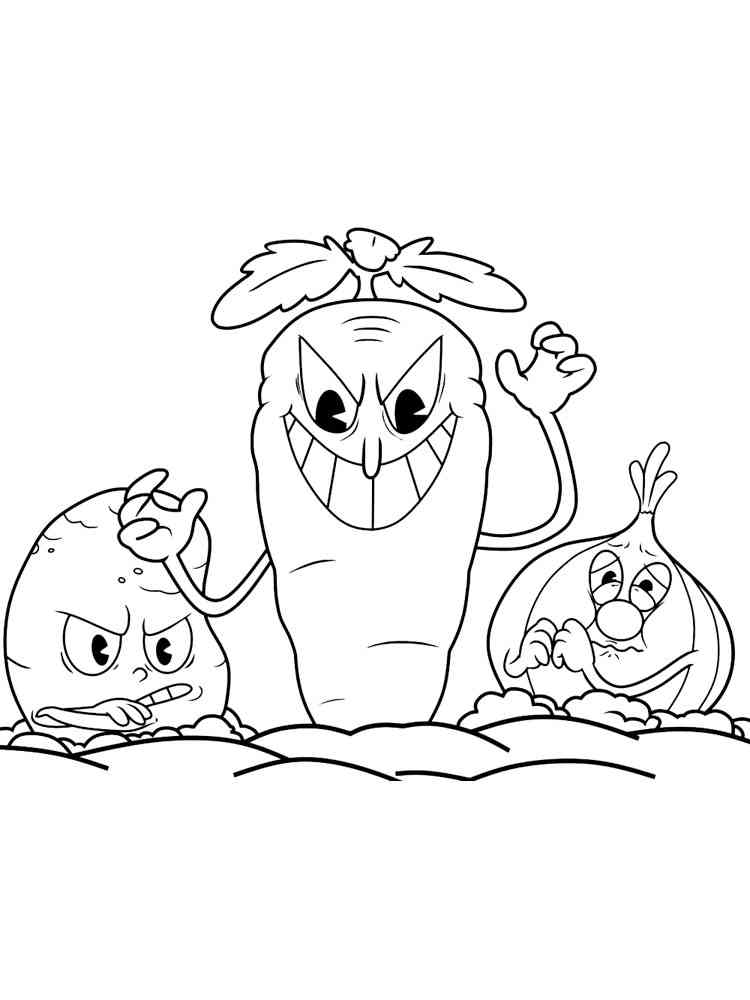 Chauncey Chantenay, Ollie Bulb and Sal Spudder coloring page