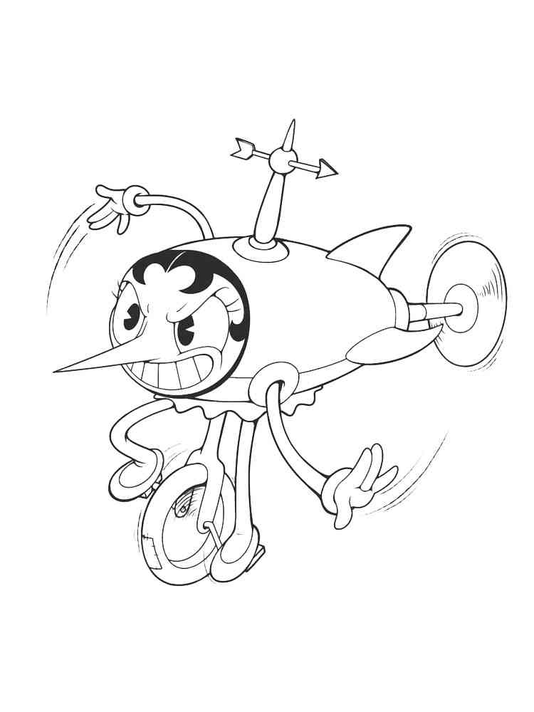 Hilda Berg from Cuphead coloring page