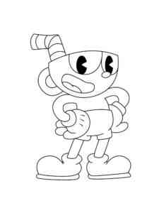 Easy Cuphead coloring page