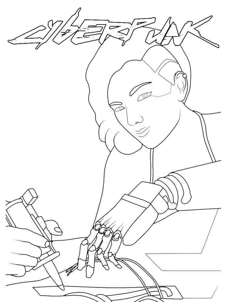 Character Cyberpunk 2077 3 coloring page