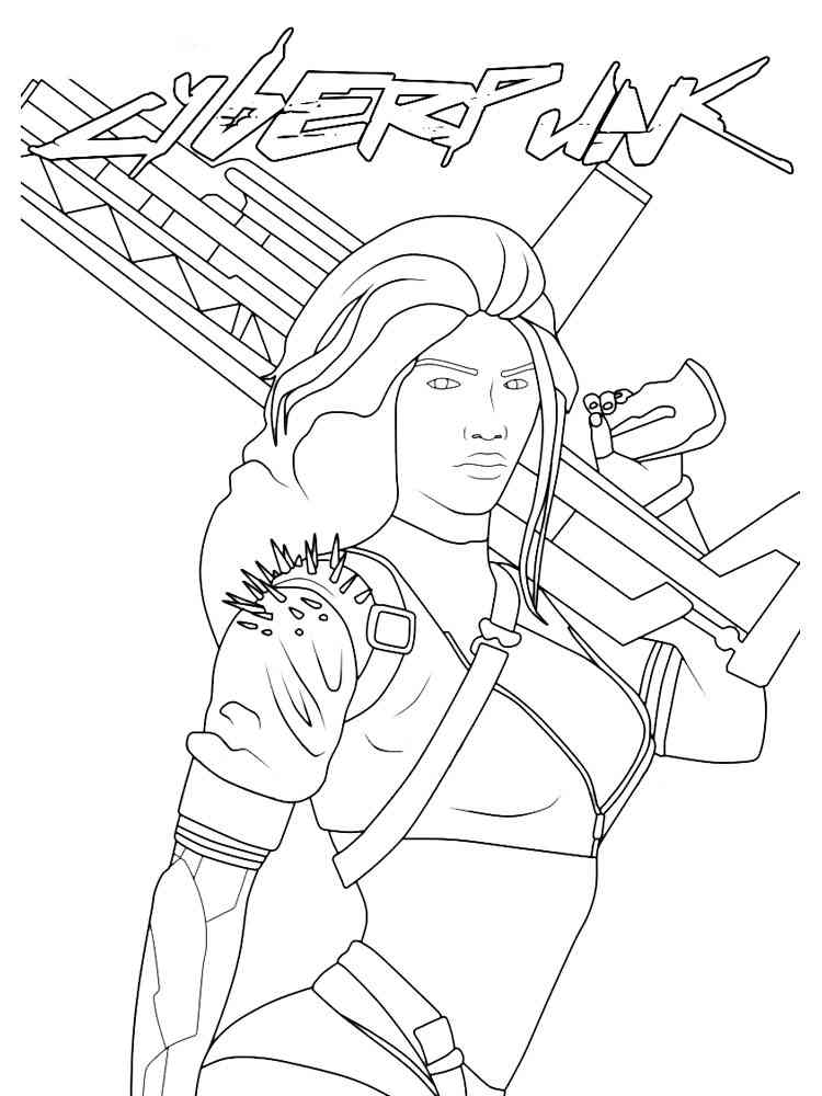 Character Cyberpunk 2077 2 coloring page