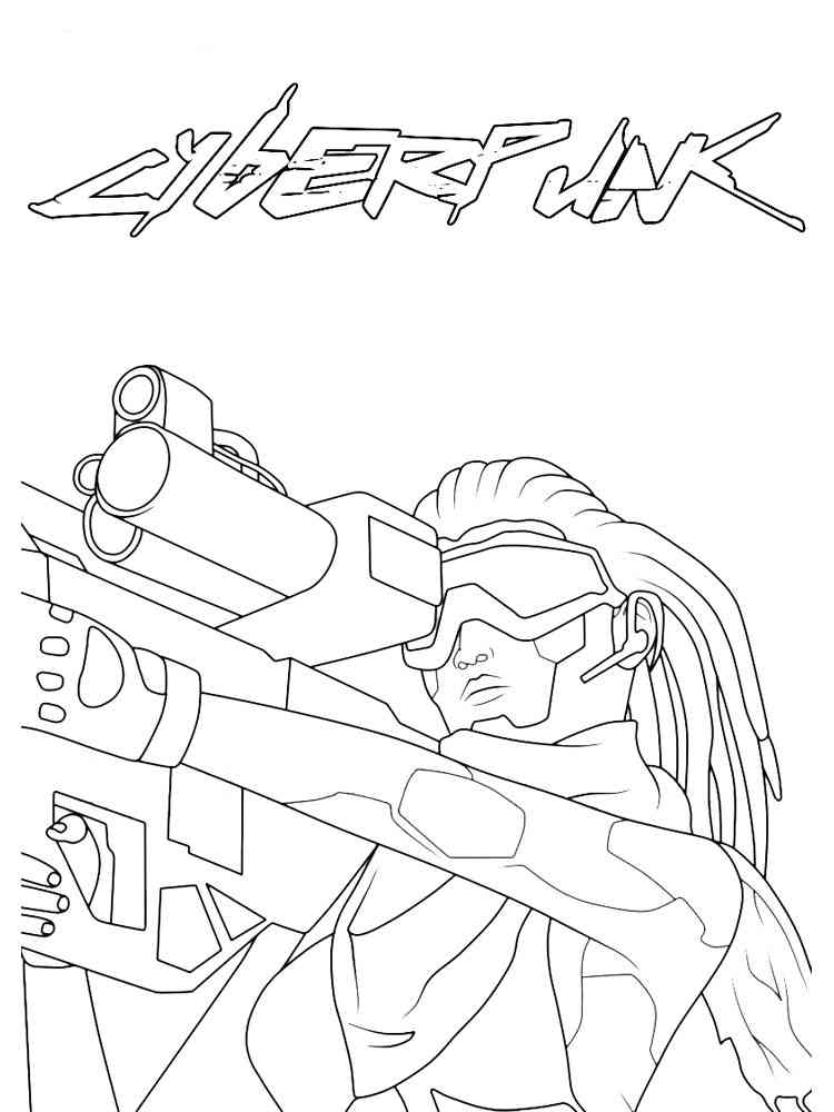 Character Cyberpunk 2077 4 coloring page