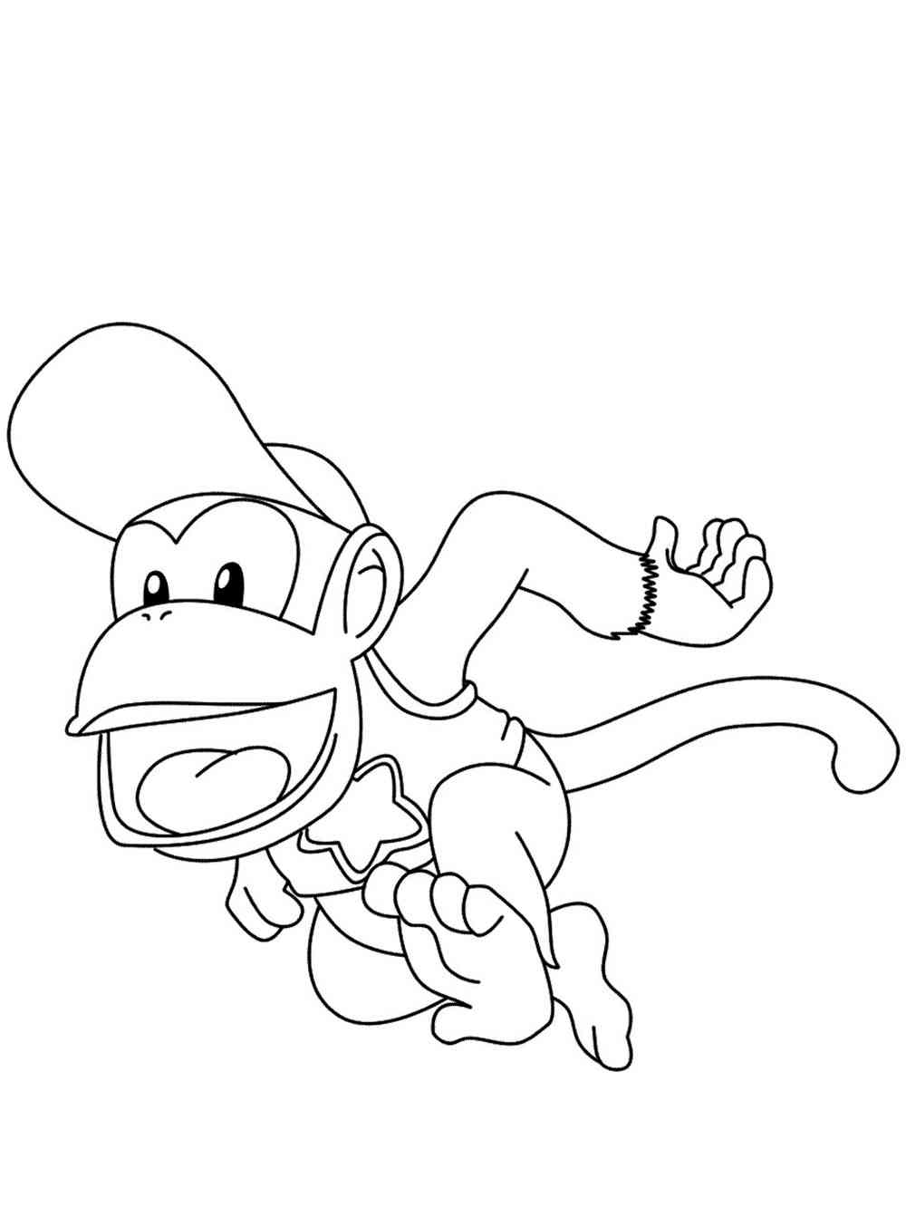 Diddy Kong Runs coloring page