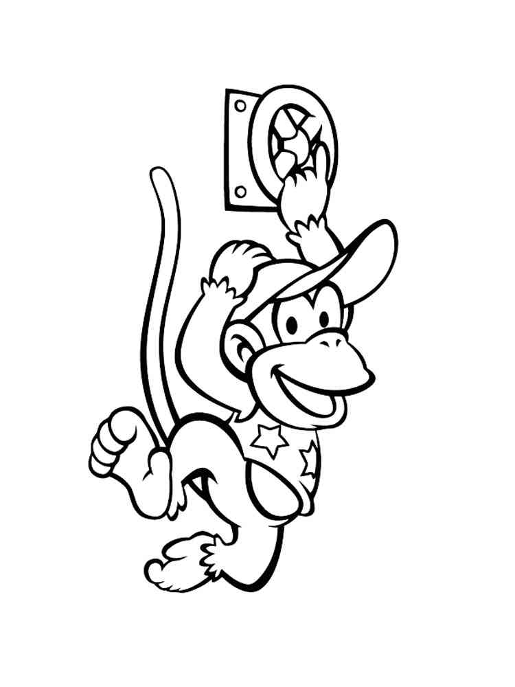Cute Diddy Kong coloring page