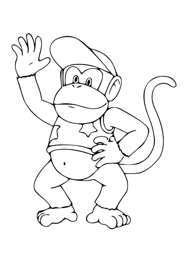 Funny Diddy Kong coloring page