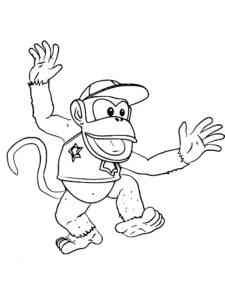 Happy Diddy Kong coloring page