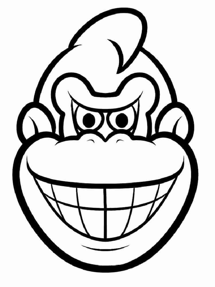 Face Donkey Kong coloring page