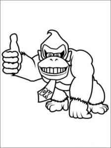Happy Donkey Kong coloring page