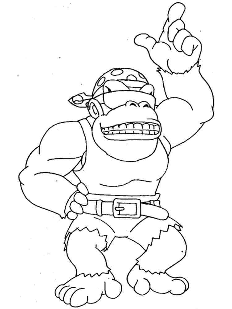 Funny Donkey Kong coloring page