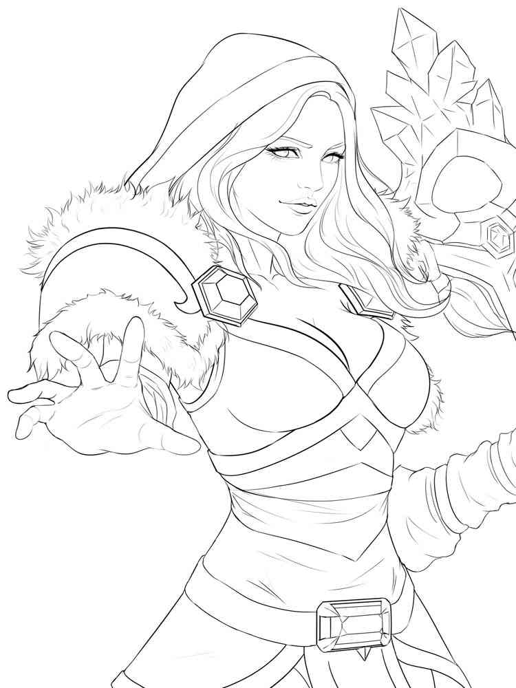 Crystal Maiden from Dota 2 coloring page
