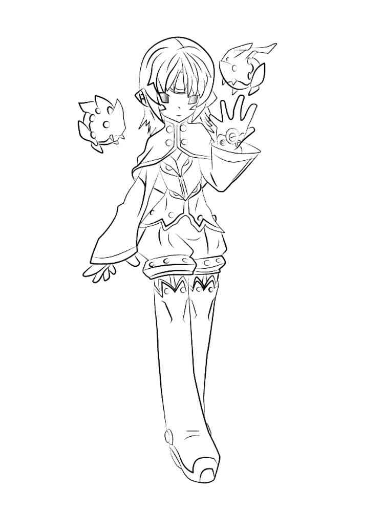 Eve Elsword coloring page