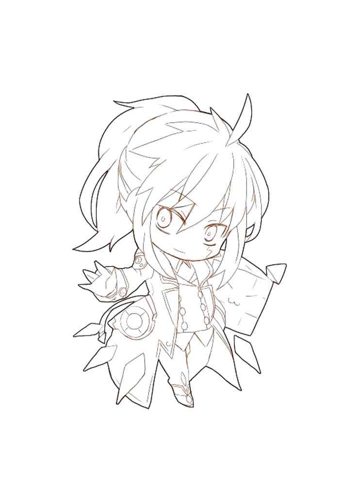 Chibi Elsword coloring page