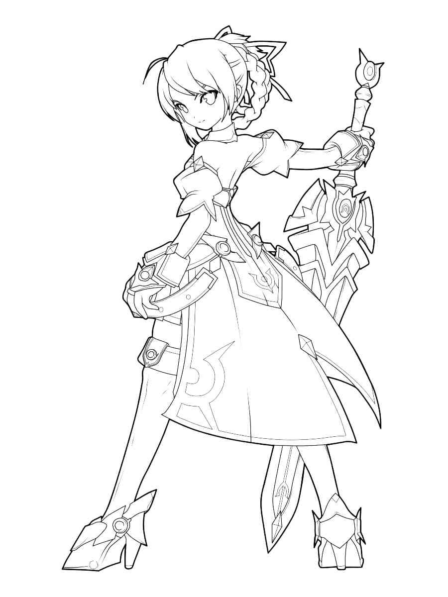 Elesis from Elsword coloring page