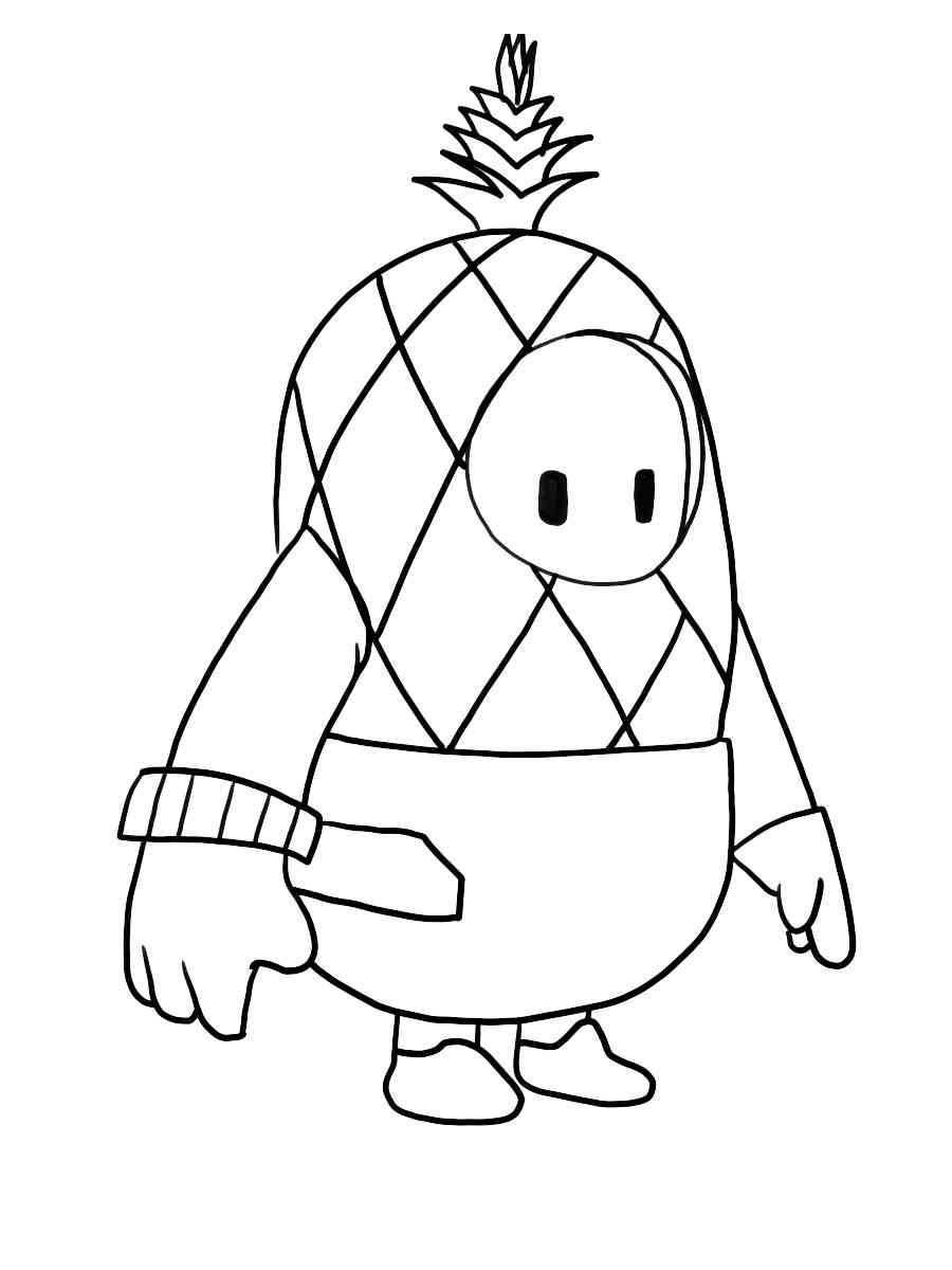 Pineapple Skin Fall Guys coloring page