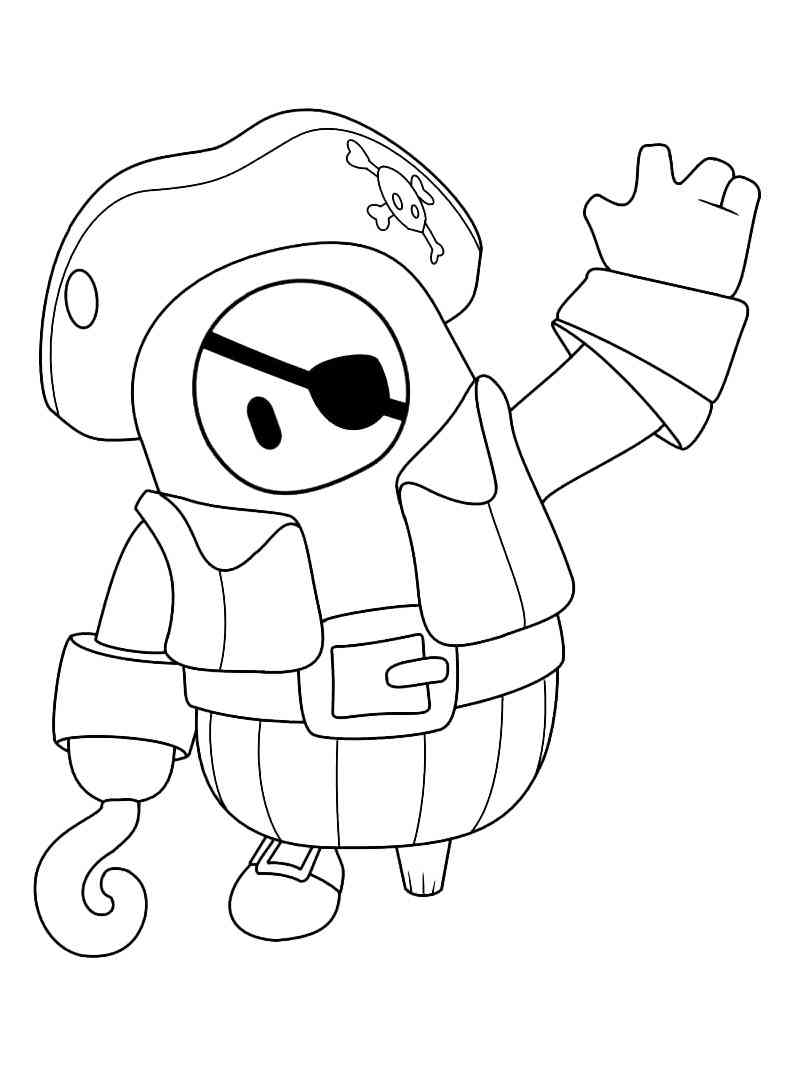 Pirate Fall Guys coloring page
