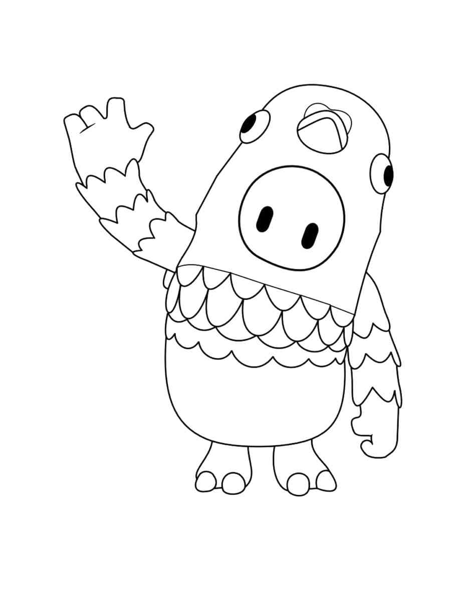 White Dove Fall Guys coloring page