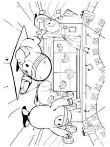 Fitness Fall Guys coloring page