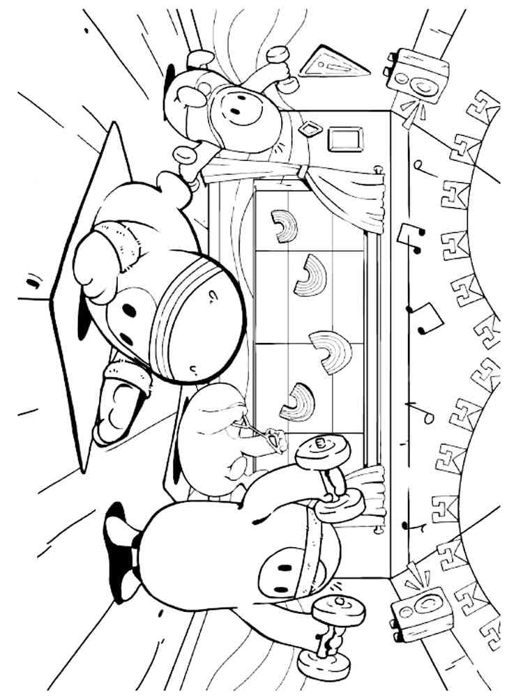 Fitness Fall Guys coloring page