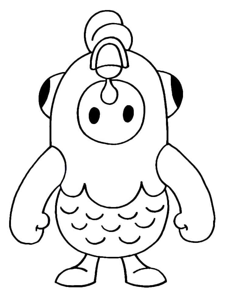 Chicken Fall Guys coloring page