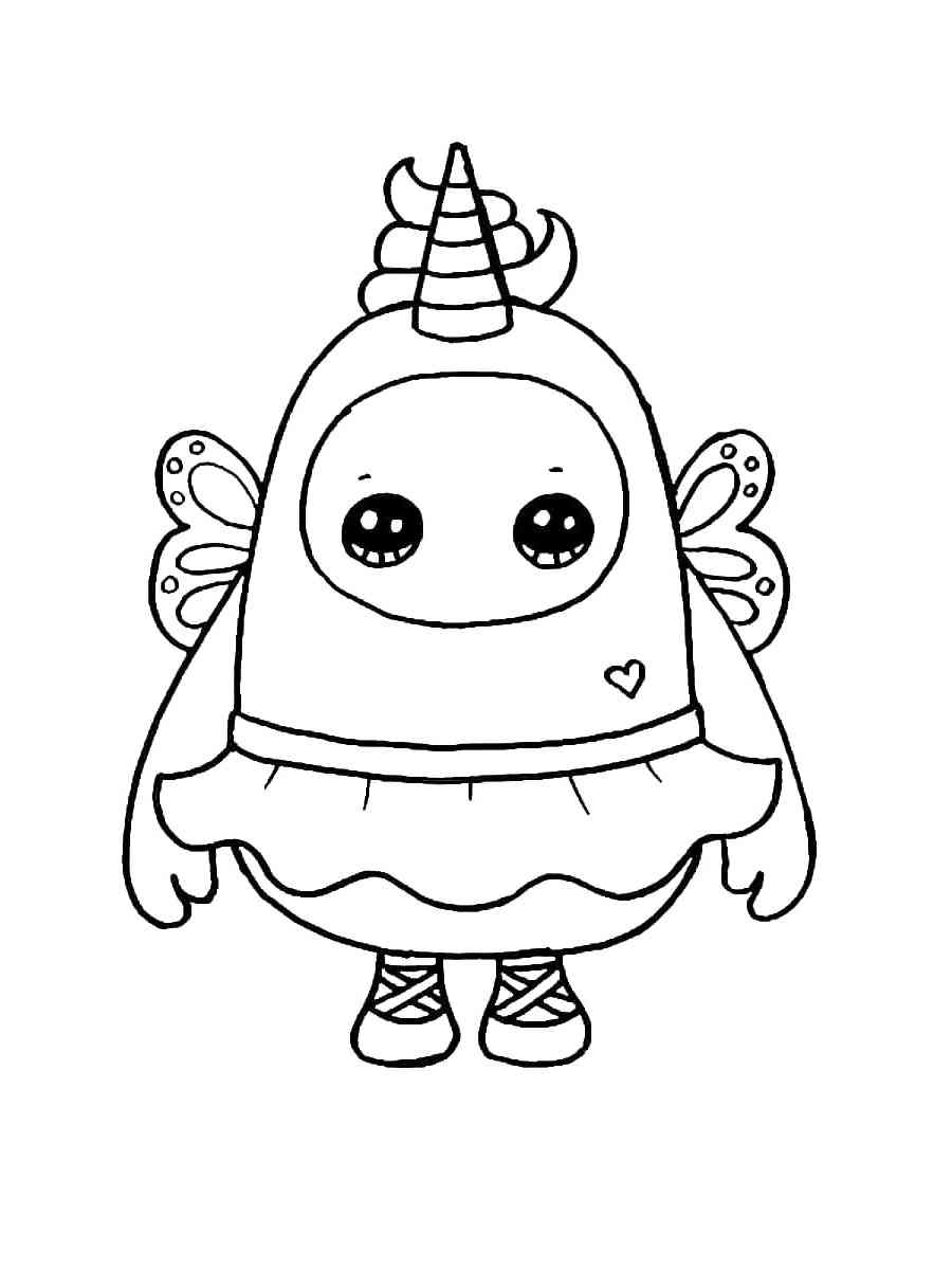 Fairycorn Fall Guys coloring page
