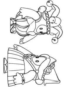 Jester and Princess Fall Guys coloring page