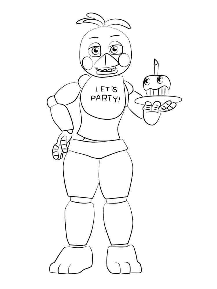 Animatronic Chica coloring page