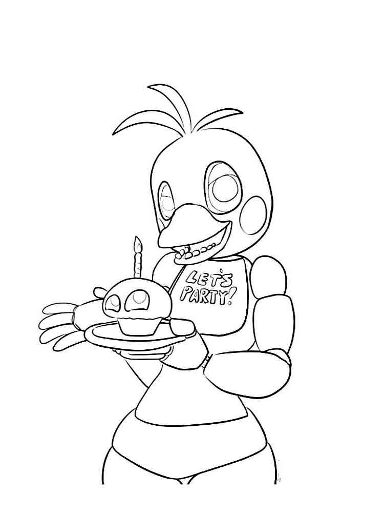 Cute Chica FNAF coloring page