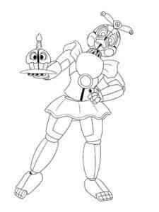Animatronic Chica FNAF coloring page