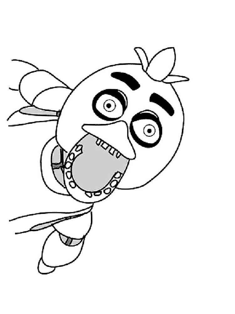 Chica Face FNAF coloring page
