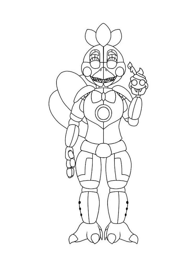 Funny Chica FNAF coloring page